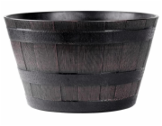 Květináč 38 cm plast dřevěný efekt teak