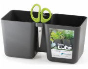 Květináč na bylinky TWINS CUBE + nůžky barva grafit