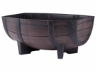 Květináč sud 41x29x19 cm plast dřevěný efekt teak