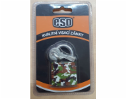 Zámek visací 38 mm dekor Army (3 klíče) blistr