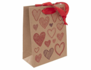 Taška dárková SRDCE malá 14x18 cm