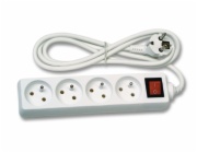 Přívod prodlužovací 3 m 4 zásuvky - vypínač, max.10A