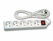 Přívod prodlužovací 3 m 5 zásuvek - vypínač 10A