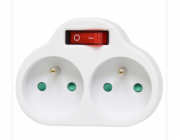 Zásuvka rozbočovací (2x kulatá) s vypínačem