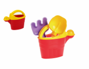 Konvička+hračky na písek a pláž 2 ks