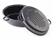 Dvoupekáč smalt oválný 42 cm/11 l Beryl černý granit