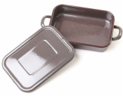 Pekáč smalt 2,5 l/8 cm s uchy a poklicí Olymp hnědý granit