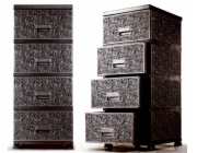 Komoda polyratan 44x38x90,5 cm RAF wenge