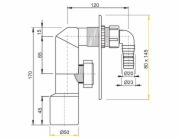 Sifon pračky plast bílý(podomítkový) APS4