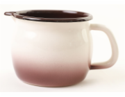 Hrnek smalt 0,8 l baněný s výlevkou dekor Cappuccino