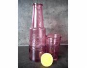 Karafa 800 ml se skleničkou 280 ml růžová