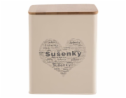 Dóza na sušenky SRDCE plech / dřevo