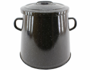 Nádoba smalt 5 l s víkem černý granit