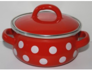 Rendlík smalt 0,5 l s poklicí červený s bílým puntíkem 10