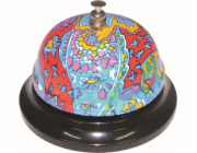 Zvonek stolní 8,5x6 cm dekor nerez