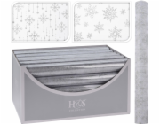 Látka dekorační 200x36 cm stříbrná mix dekorů