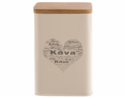 Dóza na kávu SRDCE plech / dřevo