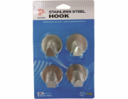 Háčky samolepící 4 ks nerez 3,5x3,5 cm