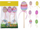 Zápich velikonoční vajíčko 3 ks 23 cm plast/dřevo
