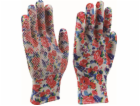 Rukavice zahradní dámské S/7 s dekorem květy