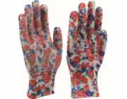 Rukavice zahradní dámské S/7 s dekorem květy