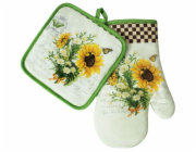 Chňapka s poutkem+podložka mix dekorů bavlna