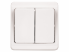 Vypínač 2 tlačítka STANDARD bílý spínač č. 5 – lustro