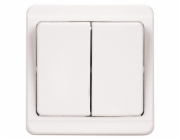 Vypínač 2 tlačítka STANDARD bílý spínač č. 5 – lustro