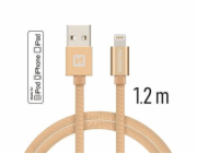 Swissten Datový Kabel Textile Usb / Lightning Mfi 1,2 M Zlatý