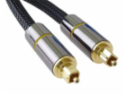 PremiumCord Optický audio kabel Toslink, OD:7mm, Gold-met...