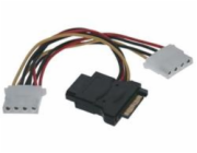 PREMIUMCORD Kabel SATA napájecí (Y) redukce -> 3x Molex 5,25" (16cm, rozdvojka)