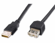 PremiumCord kabel prodlužovací USB 2.0, A-A, 1m, černá