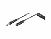 PREMIUMCORD Kabel prodlužovací audio Jack 6,3mm M/F spirálový 1m - 5m