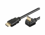 PremiumCord HDMI High Speed+Ethernet kabel, zlacený zahnutý konektor 270° 2m
