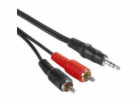 PremiumCord kabel Jack 3.5mm - 2xCINCH, M/M, 1,5m