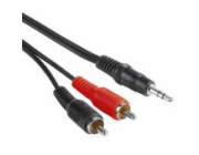 PremiumCord kabel Jack 3.5mm - 2xCINCH, M/M, 1,5m