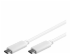 PremiumCord USB-C/male - USB-C/male, bílý, 1m