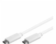 PremiumCord USB-C/male - USB-C/male, bílý, 1m