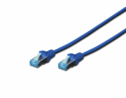Digitus CAT 5e SF-UTP patch cable, PVC AWG 26/7, length 0.5 m, color blue