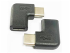 PremiumCord Adaptér USB-C/male - C/female zahnutý 90°