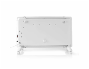 NEDIS Wi-Fi chytré konvekční topné těleso/ termostat/ skleněný přední panel/ IP24/ výkon 2000 W/ bílé