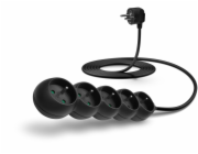 CONNECT IT prodlužovací kabel 230 V, 5 zásuvek, 3 m, bez vypínače (černý)