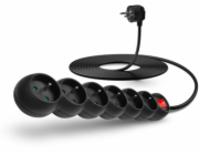 CONNECT IT prodlužovací kabel 230 V, 6 zásuvek, 3 m, s vypínačem (černý)