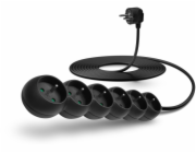 CONNECT IT prodlužovací kabel 230 V, 6 zásuvek, 3 m, bez vypínače (černý)