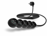 CONNECT IT prodlužovací kabel 230 V, 5 zásuvek, 5 m, bez vypínače (černý)
