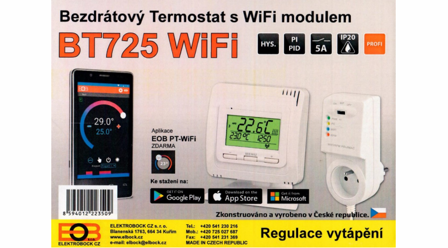 Elektrobock BT725 WiFi 6795 Bezdrátový termostat s WiFi modulem