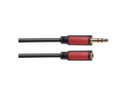 JACK kabel 3,5mm stereo, vidlice - 3,5mm zásuvka 2,5m   S...