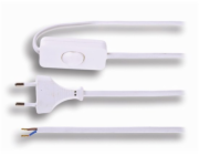 Solight flexo šňůra, 2m, 2 x 0,75mm2, bílá, plochá, vypínač - PF50