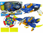 Import Leantoys Dinobots 2in1 Dinosaur Pistol pro modré šípy štítů pterosaura