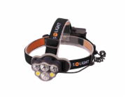 Solight LED čelová nabíjecí svítilna, 550lm, Li-Ion, USB